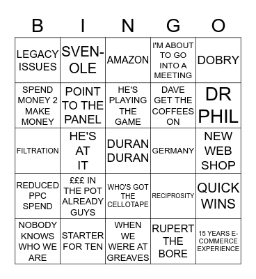 Alex Buzzword Bingo Card