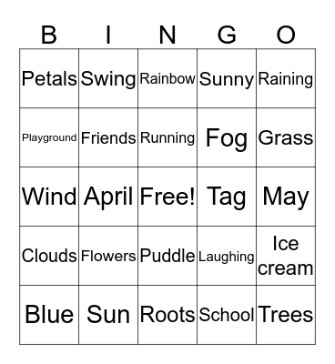 Spring  Bingo Card