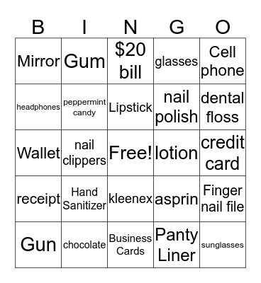 Girls Weekend - Purse Bingo Card