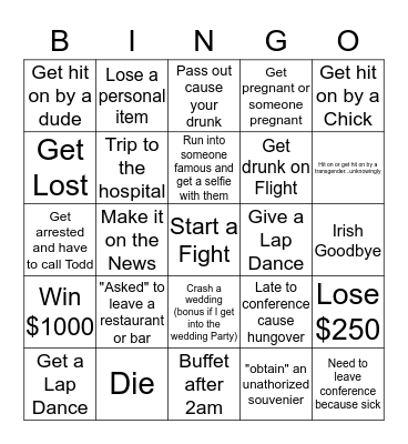 Vegas Bingo Card