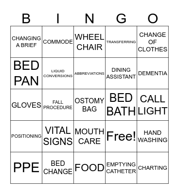 LNA Bingo! Bingo Card