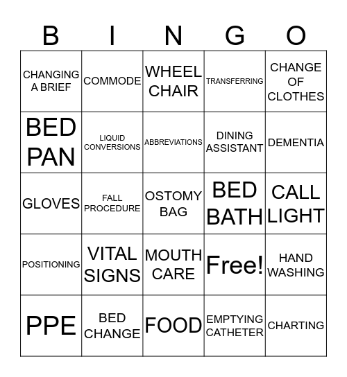 LNA Bingo! Bingo Card