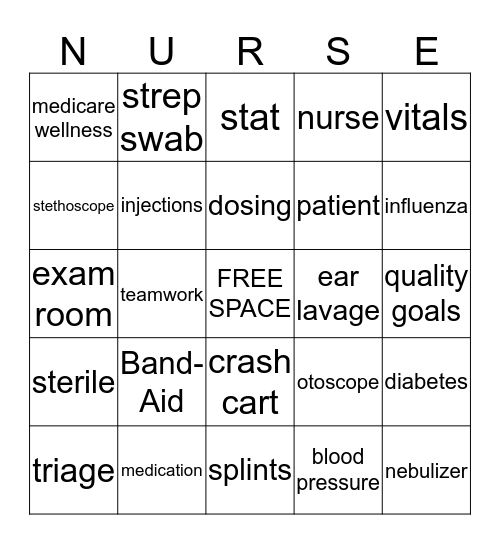 Happy Nurse's Week Bingo Card