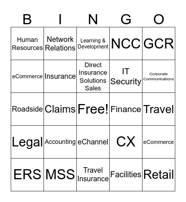 CAA Bingo Card