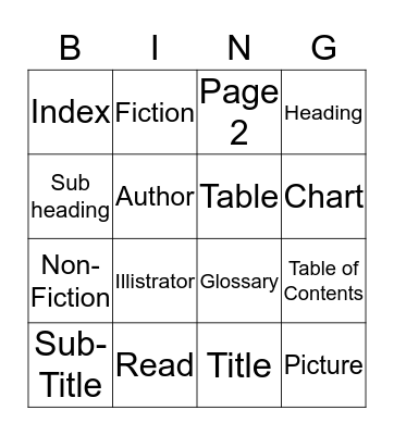 BINGO Card