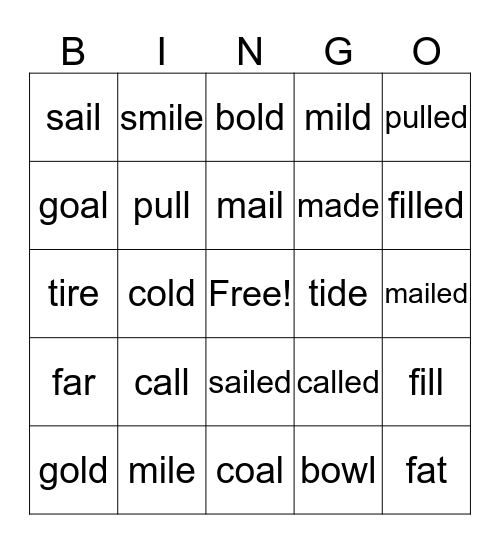 Units 10-11 Words Bingo Card