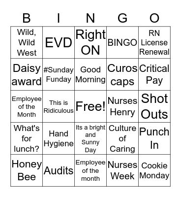 Nurses Week BINGO! Bingo Card