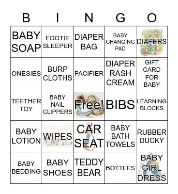 SVETLANA'S BABY SHOWER  Bingo Card