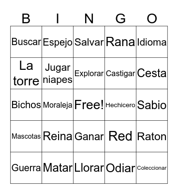 Spanish Bingo Card