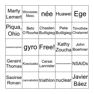 AUDIO READING SERVICE BINGO Card
