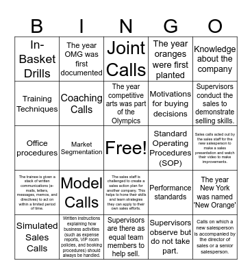 Training Techniques Bingo!! Bingo Card
