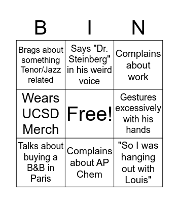 Alan Bingo  Bingo Card