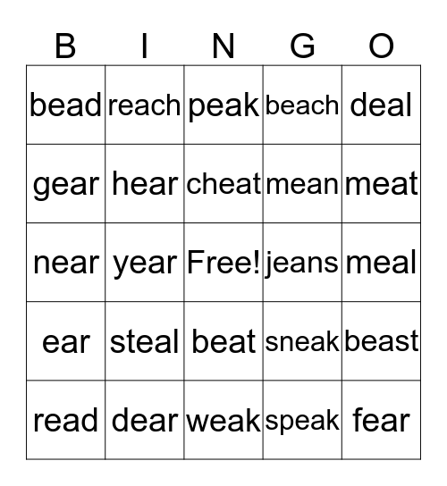 Bingo! Bingo Card