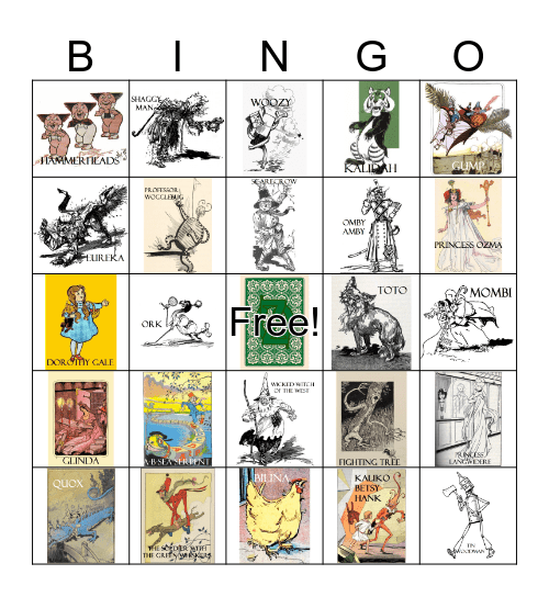 Wizard of Oz Bingo Card