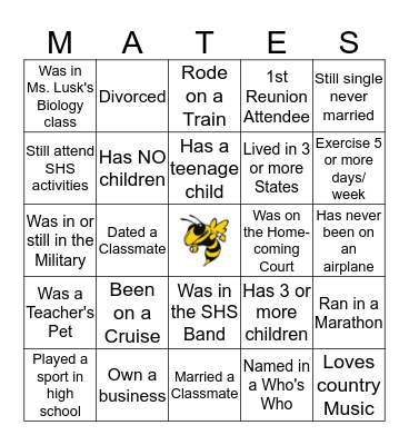 SHS Class of 1979 Bingo Card