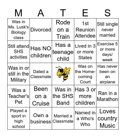 SHS Class of 1979 Bingo Card