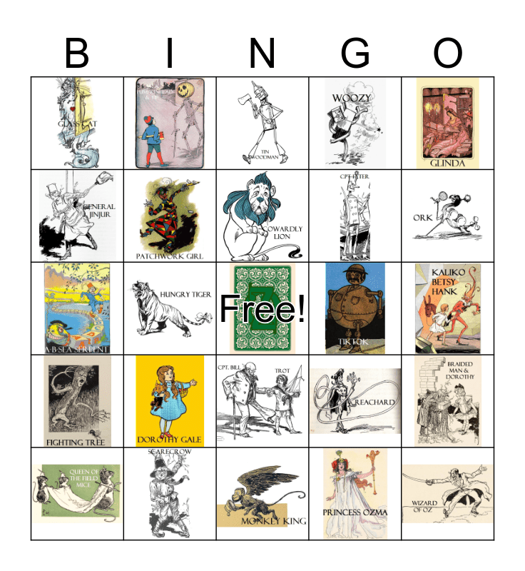 Wizard of Oz Bingo Card