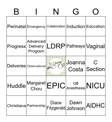 Stork Team Introduction Bingo Card