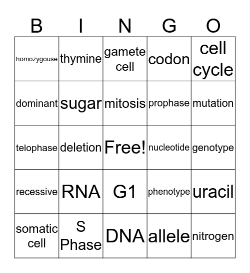 isaiah Bingo Card