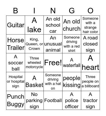 Niagara Falls Bingo Card