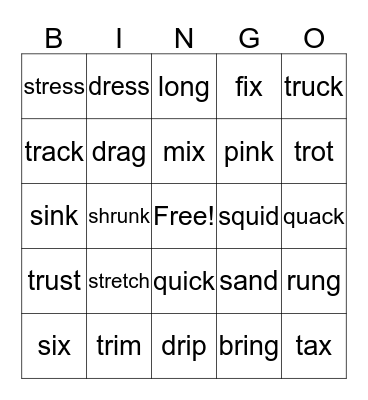 Bingo Lesson 14 Bingo Card