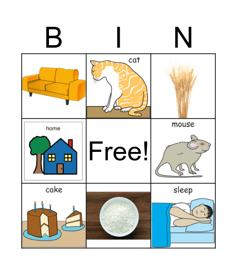 The Little Red Hen Bingo Card
