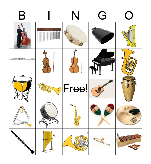 Instruments of the Orchestra BINGO Card