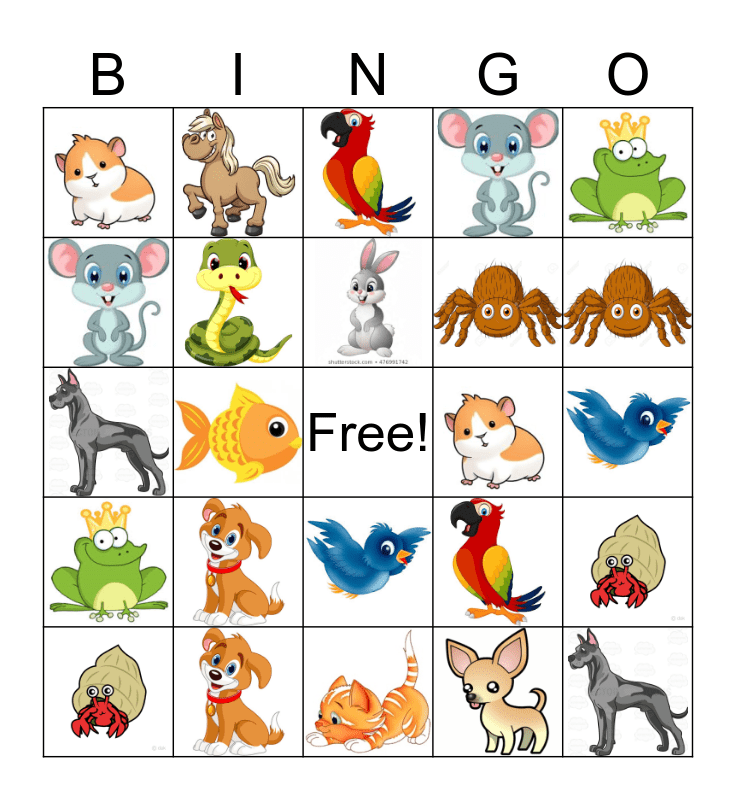 Free Printable Pet Bingo Cards