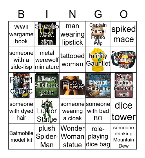 Comic Store Bingo Card