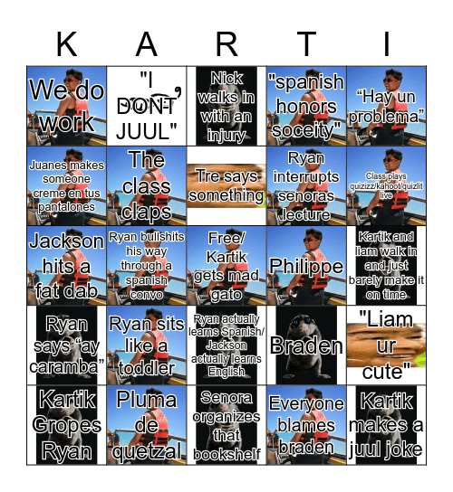 Kartik Bingo Card