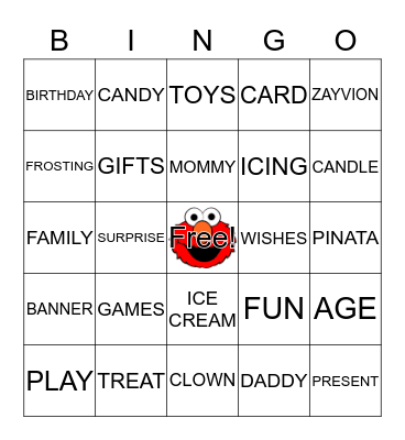 HAPPY BIRTHDAY ZAYVION! Bingo Card