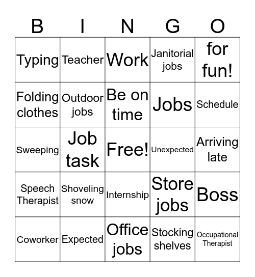 Job Skills Bingo! Bingo Card
