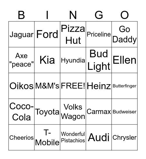 Super Bowl XVLIII Bingo Card