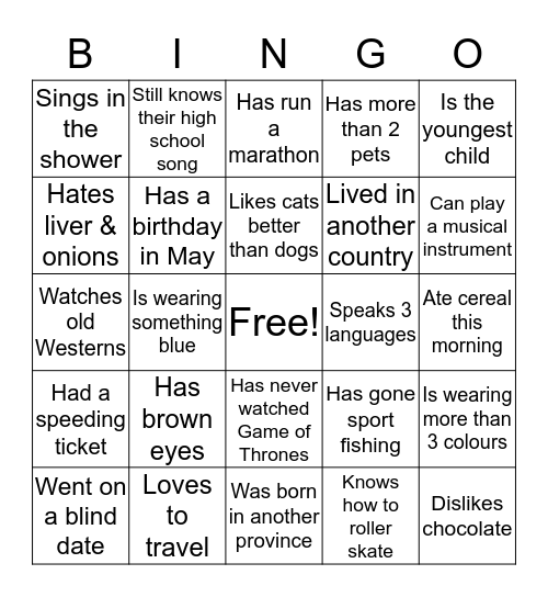 Kohl & Frisch Bingo Card
