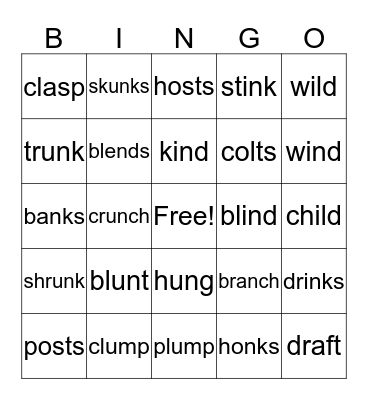 Wilson level 2 Bingo Card