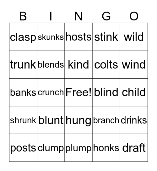 Wilson level 2 Bingo Card