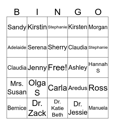 Tiger Tails Staff Bingo! Bingo Card