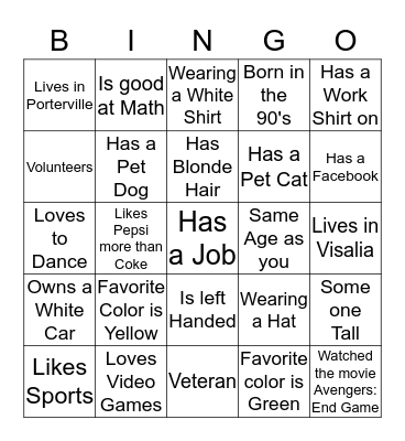 CSET Picnic Bingo Card