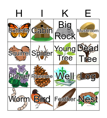 Nature Bingo Card