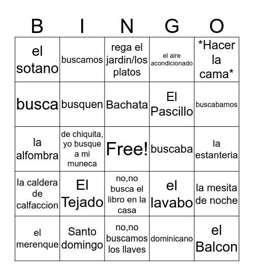 repbulica dominicana Bingo Card