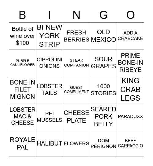 FLEMINGS Bingo Card