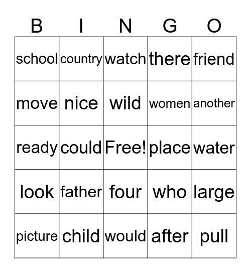 SIPPS Bingo Card