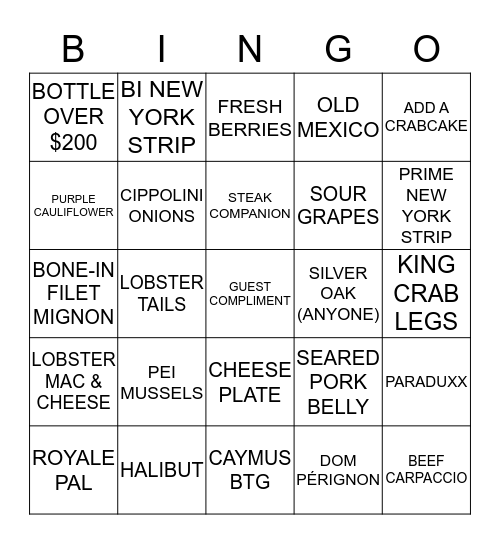 FLEMINGS Bingo Card