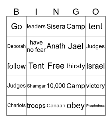 BIBLE BINGO Card