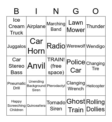 Bunker Bingo Card