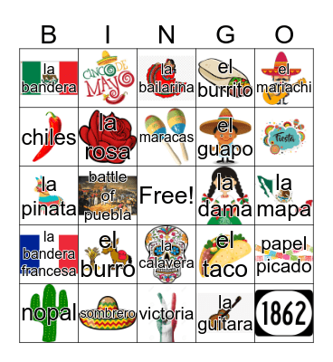 Cinco de Mayo Loteria Bingo Card