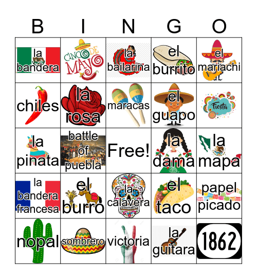 Cinco de Mayo Loteria Bingo Card