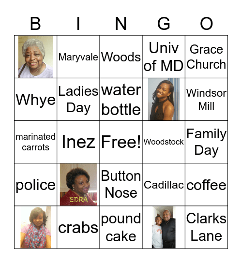 FAMILY DAY Bingo Card