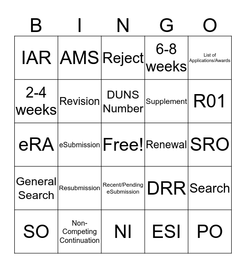 Service Desk BINGO Card