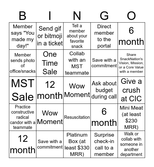 Small Business MST May Bingo!  Bingo Card